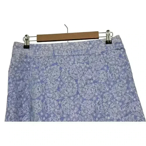 Fresh Produce Midi Skirt Size Large Periwinkle Paisley Floral 100% Cotton Resort - Picture 12 of 12